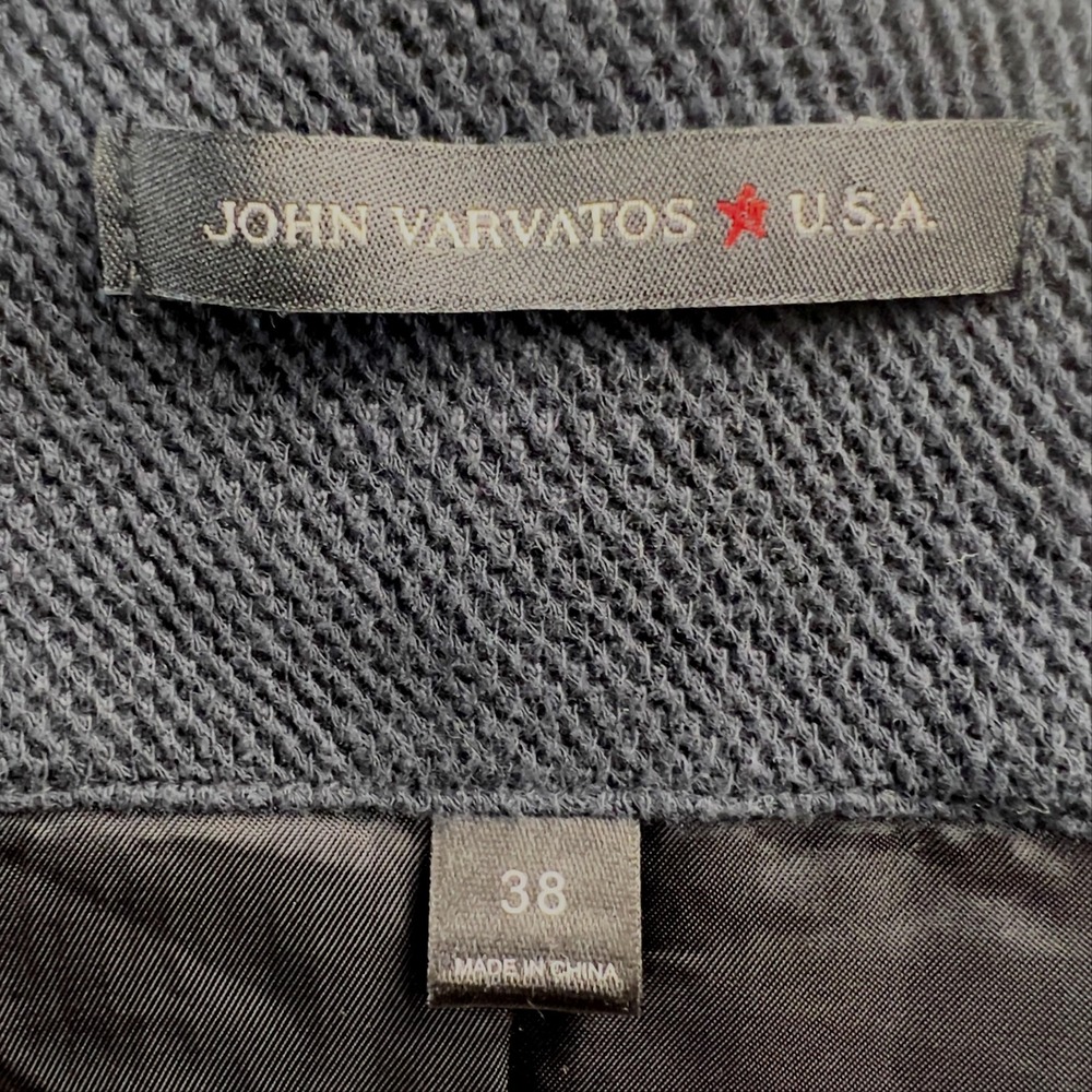 John Varvatos Sport Coat Mens 38 Black Tweed Band Collar Piped Trim Military - Picture 10 of 12